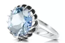 Vintage styl Aquamarine Ring 925 Silver VRC035S